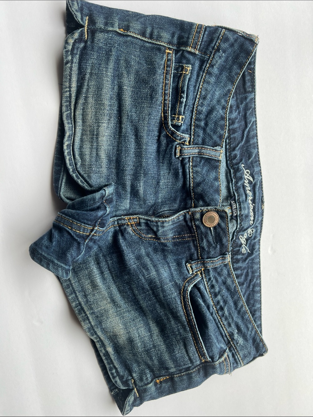 American Eagle Outfitters Dark Blue Stretch Denim Shorts